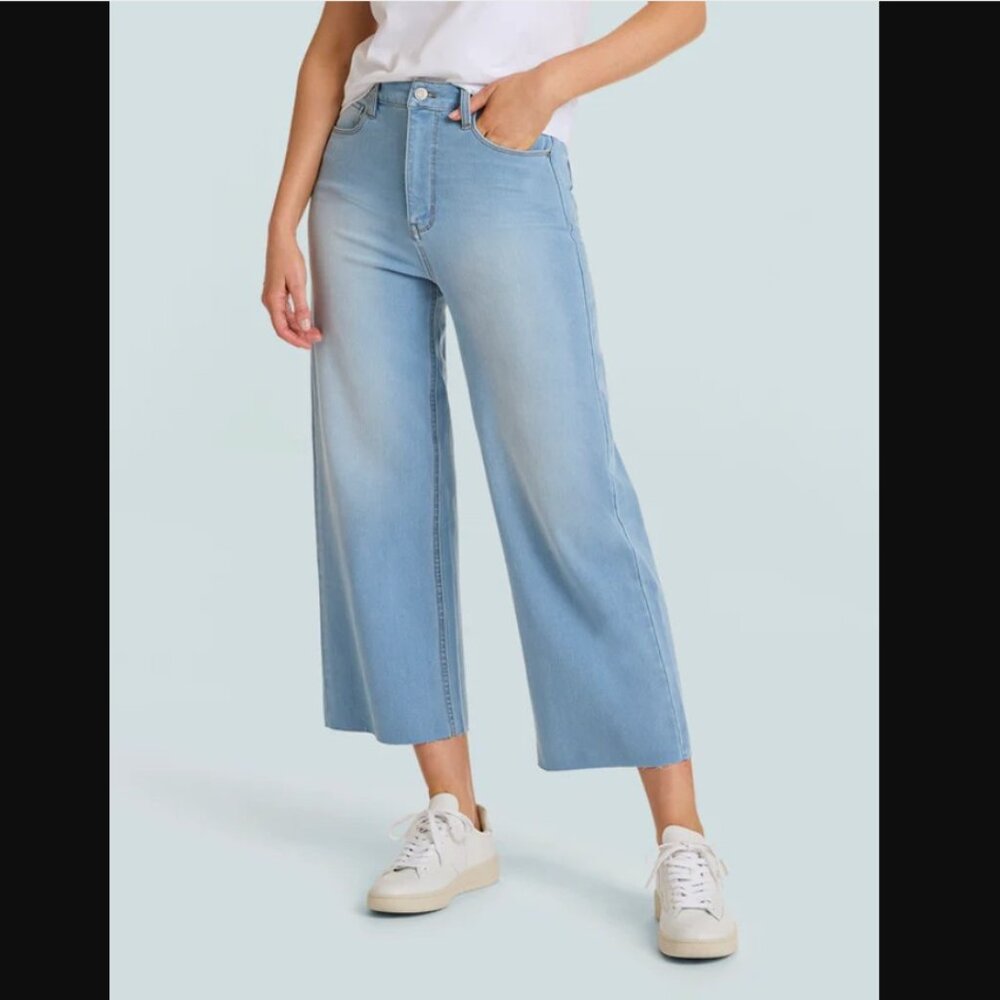 NWT Commando Do-It-All Denim High-Rise Cropped Wide Leg Jeans Size XL